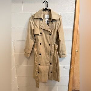 Cynthia Rowley Khaki Double-Breasted Trench Coat